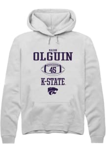 Mason Olguin Rally Mens White K-State Wildcats NIL Sport Icon Hooded Sweatshirt