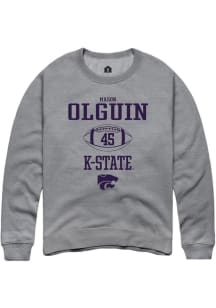 Mason Olguin Rally Mens Graphite K-State Wildcats NIL Sport Icon Crew Sweatshirt