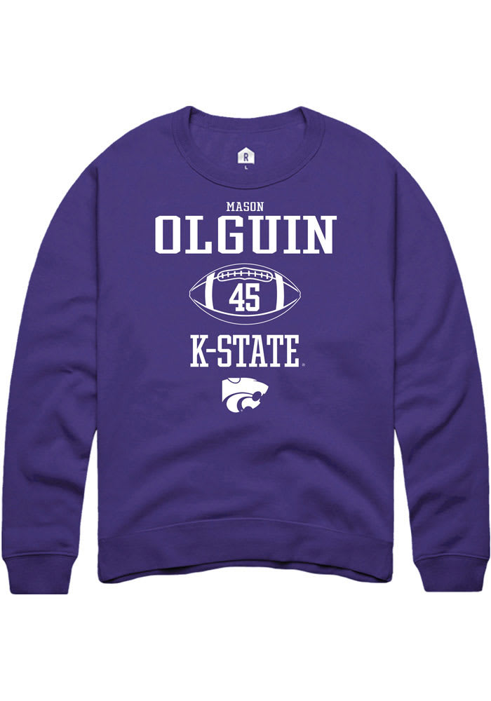 Mason Olguin Rally K-State Wildcats Mens Purple NIL Sport Icon Long Sleeve Crew Sweatshirt