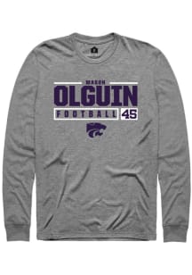 Mason Olguin Rally Mens Graphite K-State Wildcats NIL Stacked Box Tee