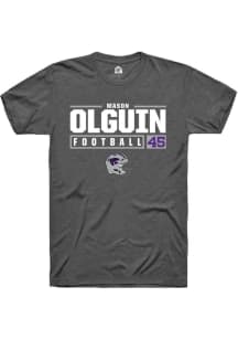 Mason Olguin Dark Grey K-State Wildcats NIL Stacked Box Short Sleeve T Shirt