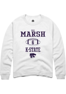 Max Marsh Rally Mens White K-State Wildcats NIL Sport Icon Crew Sweatshirt