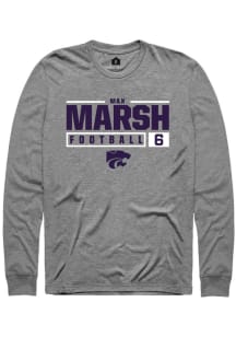 Max Marsh Rally Mens Graphite K-State Wildcats NIL Stacked Box Tee