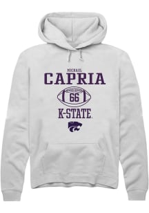 Michael Capria Rally Mens White K-State Wildcats NIL Sport Icon Hooded Sweatshirt