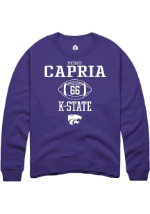 Michael Capria Rally Mens Purple K-State Wildcats NIL Sport Icon Crew Sweatshirt