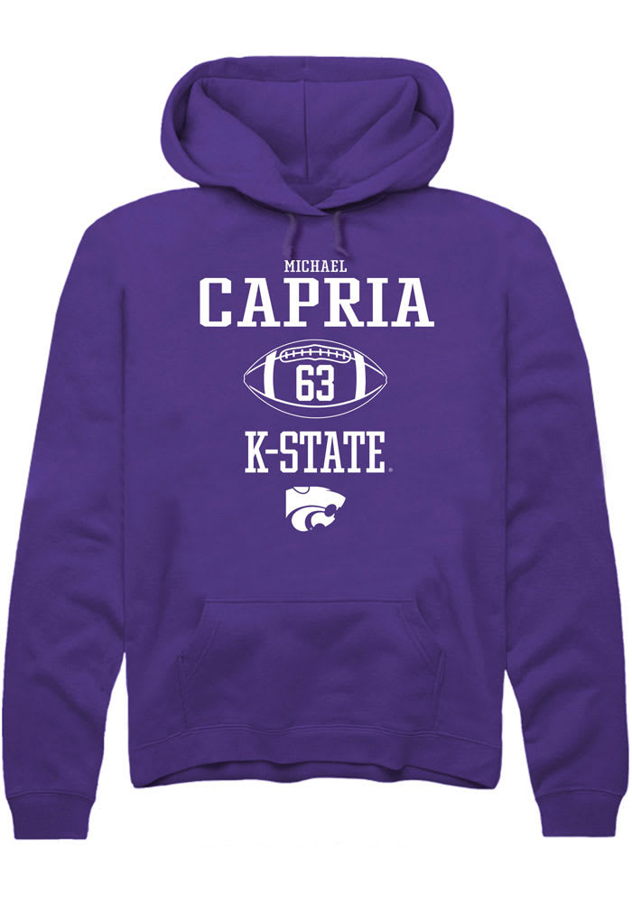 Michael Capria Rally K-State Wildcats Mens Purple NIL Sport Icon Long Sleeve Hoodie