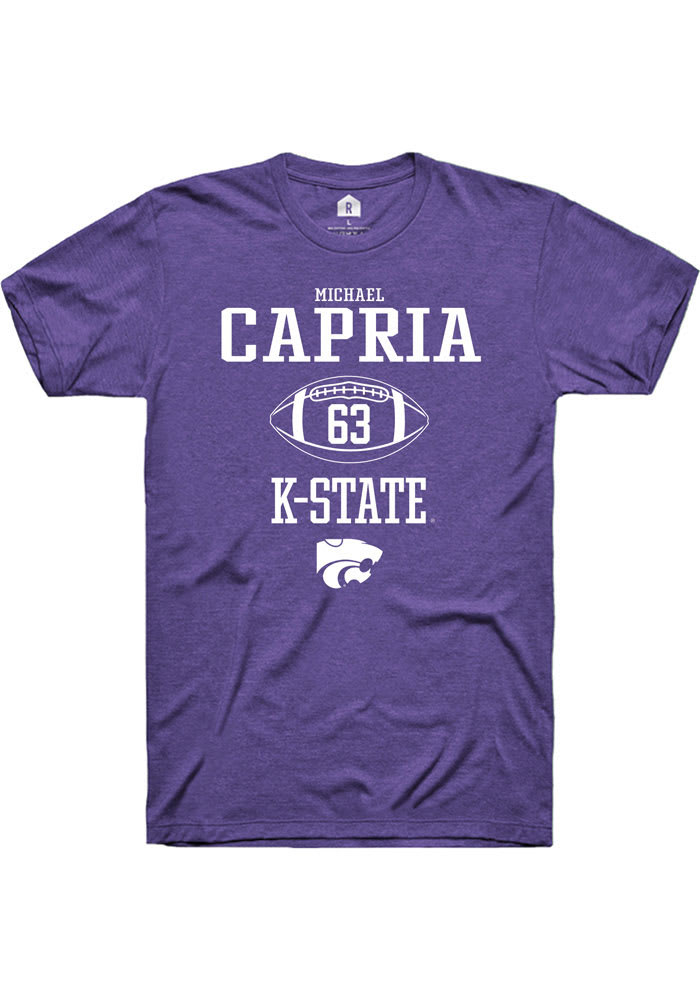 Michael Capria K-State Wildcats Purple Rally NIL Sport Icon Short Sleeve T Shirt