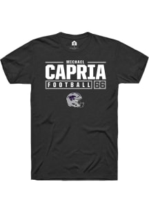 Michael Capria Black K-State Wildcats NIL Stacked Box Short Sleeve T Shirt