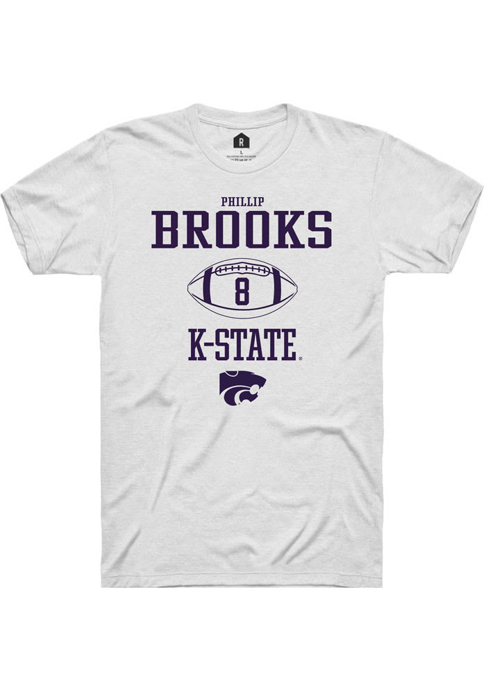 Phillip Brooks K-State Wildcats White Rally NIL Sport Icon Short Sleeve T Shirt