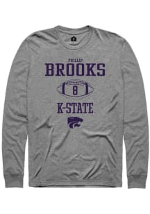 Phillip Brooks  K-State Wildcats Graphite Rally NIL Sport Icon Long Sleeve T Shirt