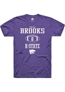 Phillip Brooks  K-State Wildcats Purple Rally NIL Sport Icon Short Sleeve T Shirt