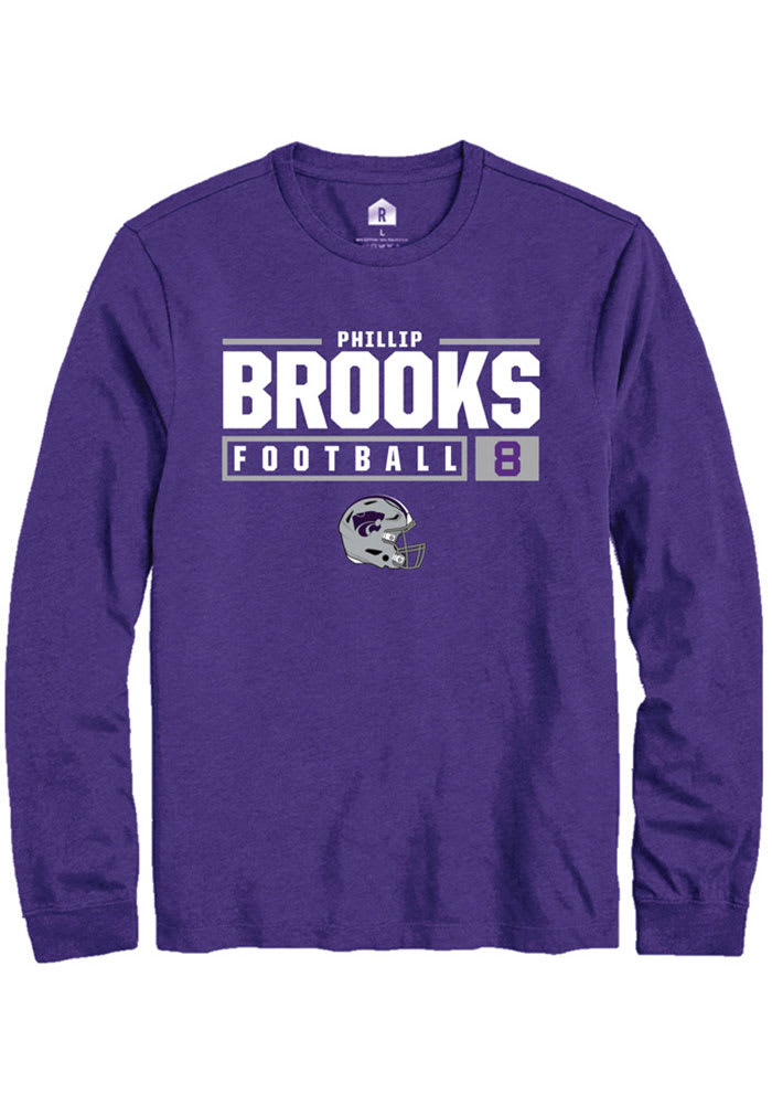 Phillip Brooks K-State Wildcats Purple Rally NIL Stacked Box Long Sleeve T Shirt