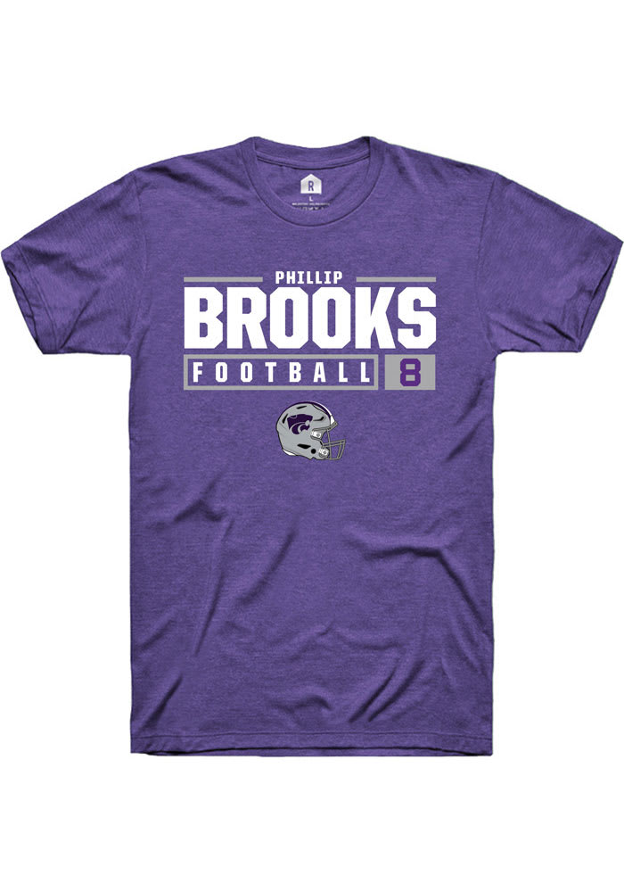 Phillip Brooks K-State Wildcats Purple Rally NIL Stacked Box Short Sleeve T Shirt