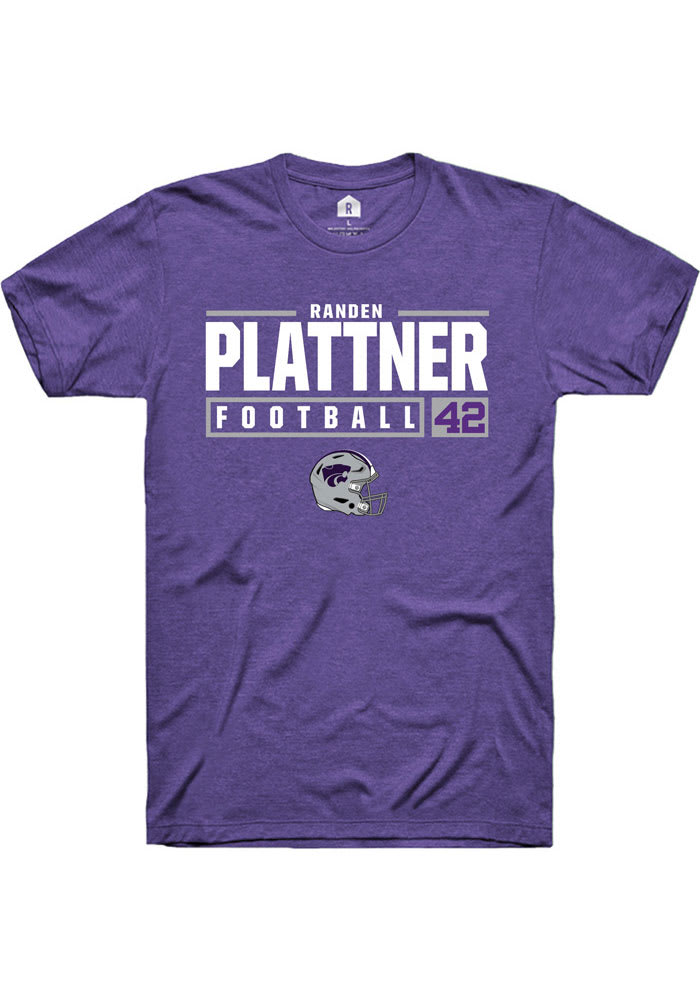 Randen Plattner K-State Wildcats Purple Rally NIL Stacked Box Short Sleeve T Shirt