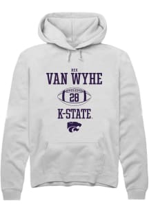 Rex Van Wyhe Rally Mens White K-State Wildcats NIL Sport Icon Hooded Sweatshirt