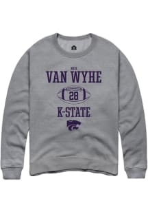 Rex Van Wyhe Rally Mens Graphite K-State Wildcats NIL Sport Icon Crew Sweatshirt