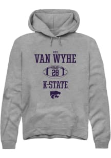 Rex Van Wyhe Rally Mens Graphite K-State Wildcats NIL Sport Icon Hooded Sweatshirt