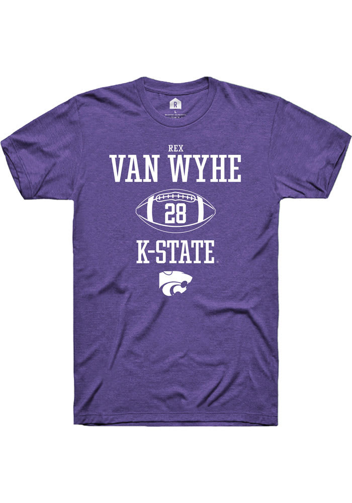 Rex Van Wyhe K-State Wildcats Purple Rally NIL Sport Icon Short Sleeve T Shirt