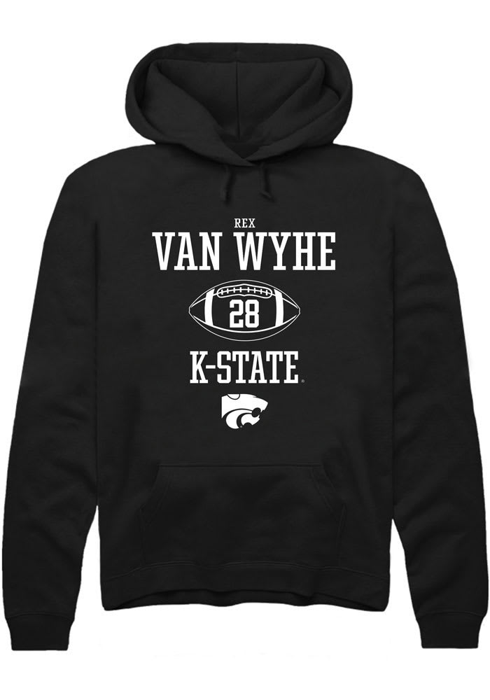 Rex Van Wyhe Rally K-State Wildcats Mens Black NIL Sport Icon Long Sleeve Hoodie
