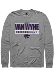 Rex Van Wyhe Rally Mens Graphite K-State Wildcats NIL Stacked Box Tee