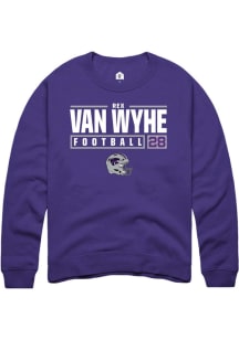 Rex Van Wyhe Rally Mens Purple K-State Wildcats NIL Stacked Box Crew Sweatshirt