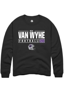 Rex Van Wyhe Rally Mens Black K-State Wildcats NIL Stacked Box Crew Sweatshirt