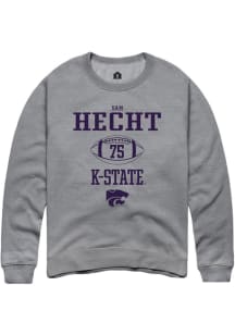 Sam Hecht Rally Mens Graphite K-State Wildcats NIL Sport Icon Crew Sweatshirt