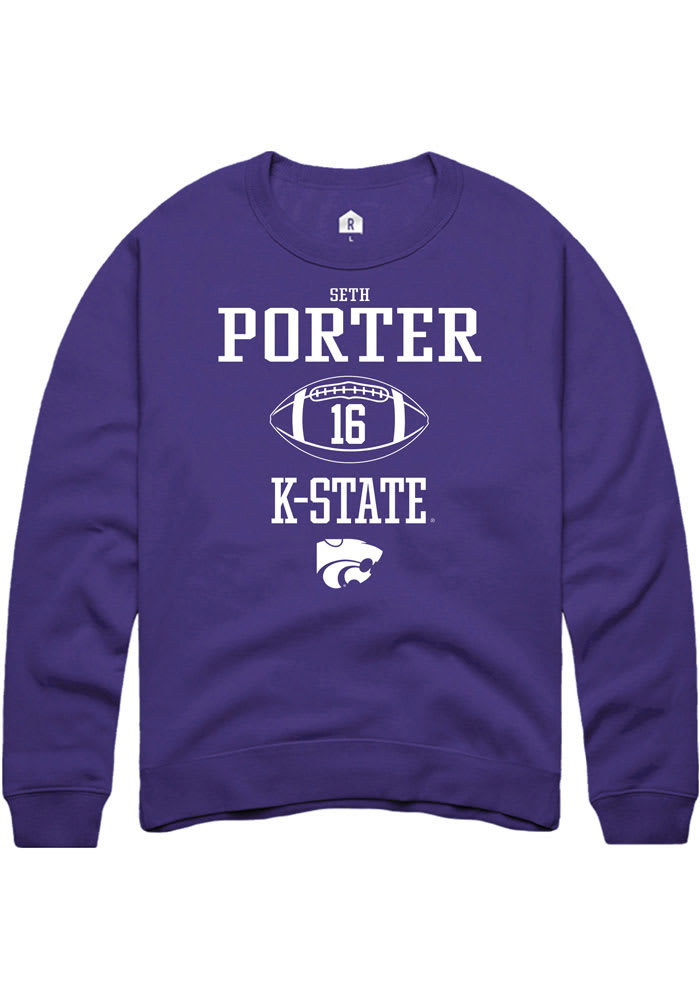 Seth Porter Rally K-State Wildcats Mens Purple NIL Sport Icon Long Sleeve Crew Sweatshirt