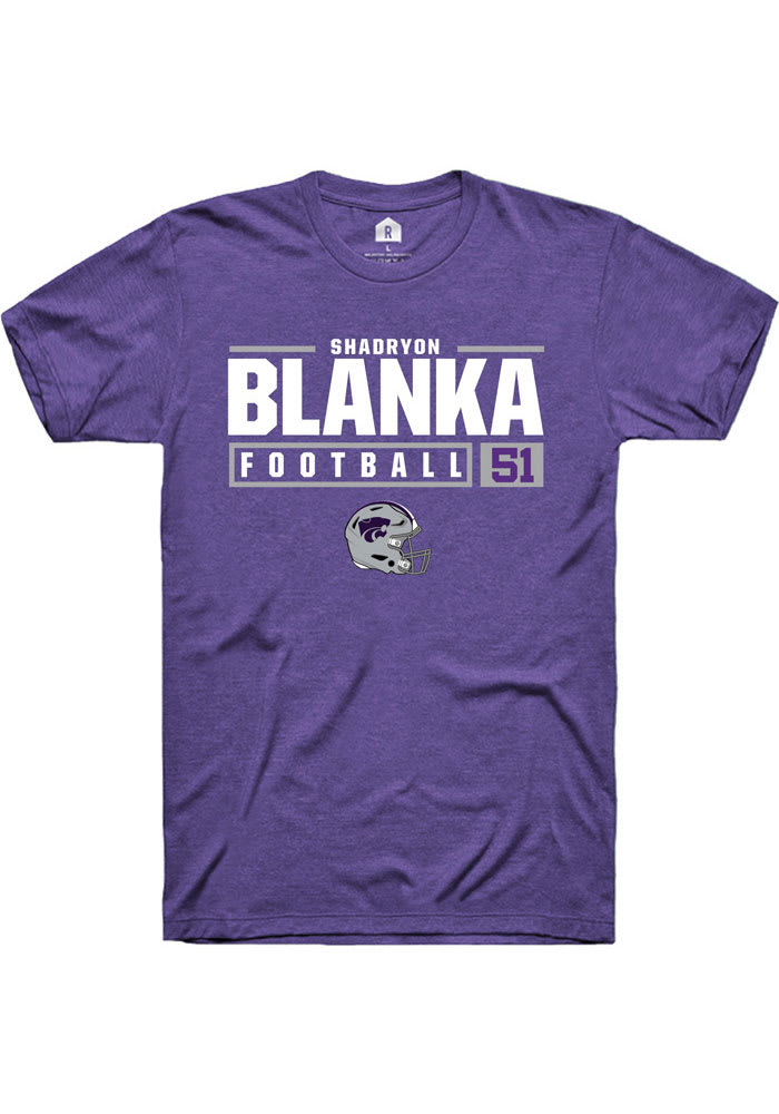 Shadryon Blanka K-State Wildcats Purple Rally NIL Stacked Box Short Sleeve T Shirt