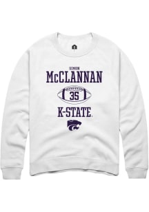 Simon McClannan Rally Mens White K-State Wildcats NIL Sport Icon Crew Sweatshirt