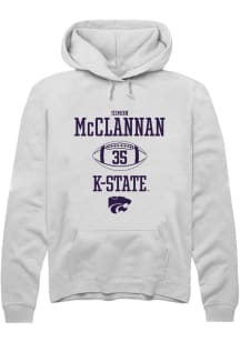 Simon McClannan Rally Mens White K-State Wildcats NIL Sport Icon Hooded Sweatshirt