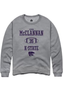 Simon McClannan Rally Mens Graphite K-State Wildcats NIL Sport Icon Crew Sweatshirt