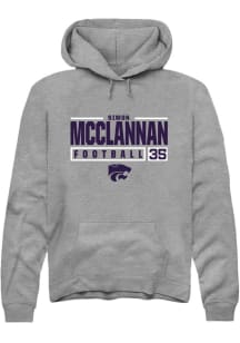 Simon McClannan Rally Mens Graphite K-State Wildcats NIL Stacked Box Hooded Sweatshirt