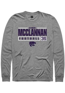 Simon McClannan Rally Mens Graphite K-State Wildcats NIL Stacked Box Tee