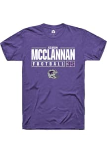 Simon McClannan Purple K-State Wildcats NIL Stacked Box Short Sleeve T Shirt