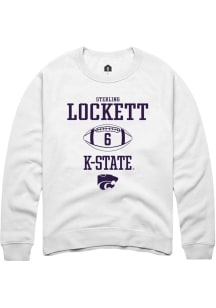 Sterling Lockett Rally Mens White K-State Wildcats NIL Sport Icon Crew Sweatshirt