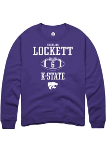 Sterling Lockett Rally Mens Purple K-State Wildcats NIL Sport Icon Crew Sweatshirt