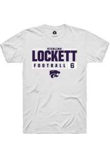 Sterling Lockett White K-State Wildcats NIL Stacked Box Short Sleeve T Shirt