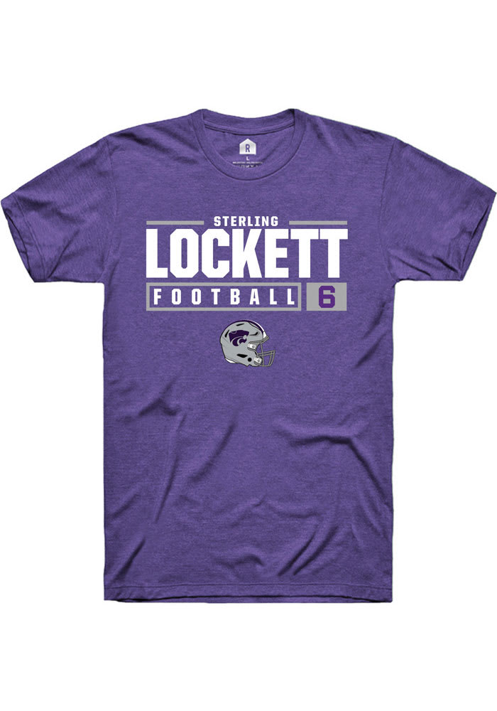 Sterling Lockett K-State Wildcats Purple Rally NIL Stacked Box Short Sleeve T Shirt