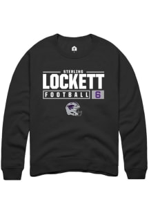 Sterling Lockett Rally Mens Black K-State Wildcats NIL Stacked Box Crew Sweatshirt