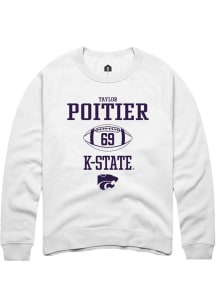 Taylor Poitier Rally Mens White K-State Wildcats NIL Sport Icon Crew Sweatshirt