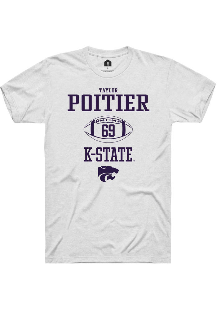 Taylor Poitier K-State Wildcats White Rally NIL Sport Icon Short Sleeve T Shirt