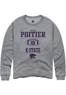 Taylor Poitier Rally Mens Graphite K-State Wildcats NIL Sport Icon Crew Sweatshirt