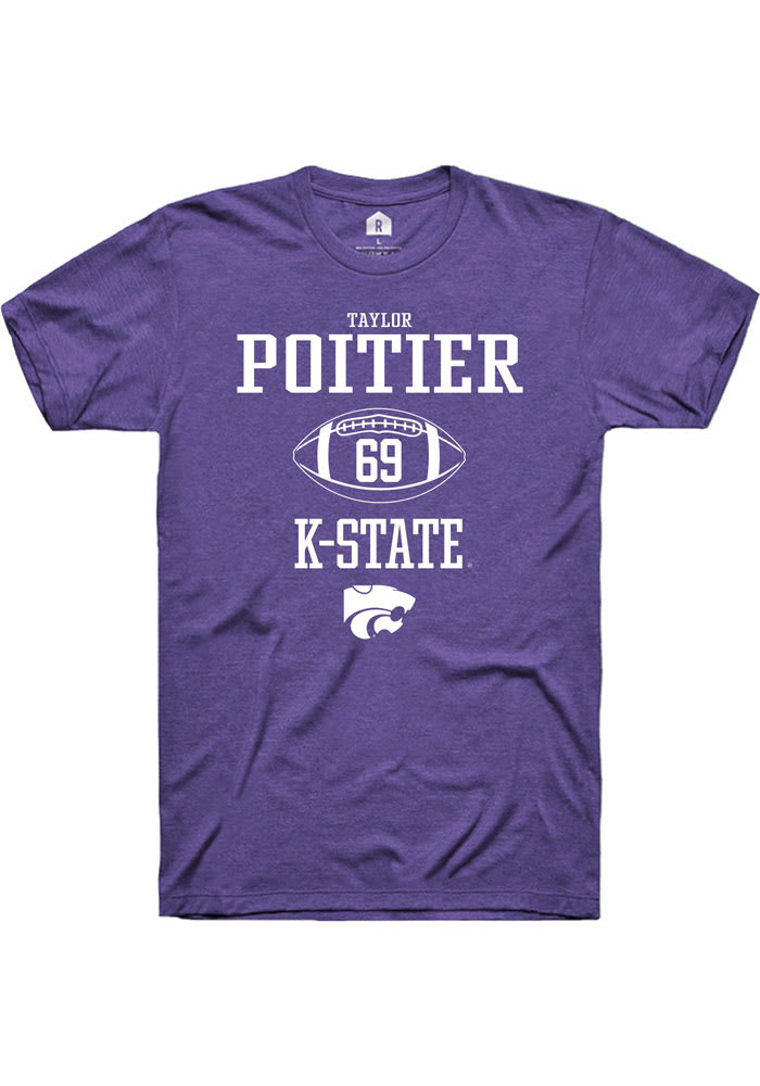 Taylor Poitier K-State Wildcats Purple Rally NIL Sport Icon Short Sleeve T Shirt