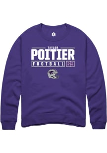 Taylor Poitier Rally Mens Purple K-State Wildcats NIL Stacked Box Crew Sweatshirt