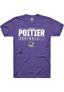 Taylor Poitier Purple K-State Wildcats NIL Stacked Box Short Sleeve T Shirt