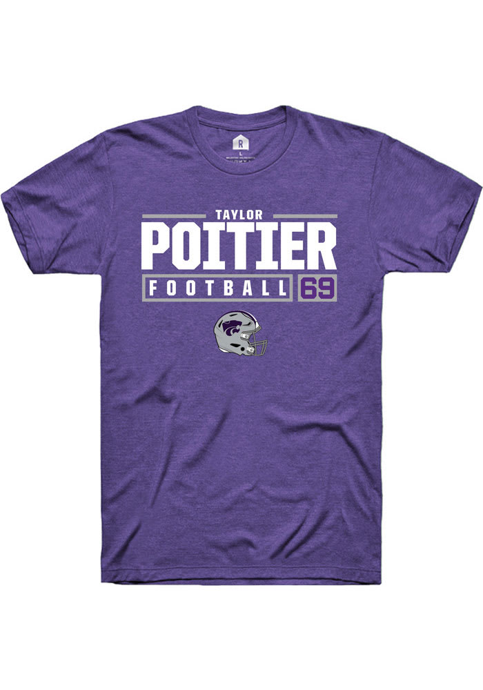 Taylor Poitier K-State Wildcats Purple Rally NIL Stacked Box Short Sleeve T Shirt