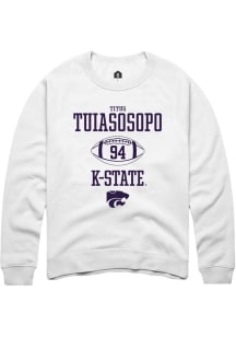 Titus Tuiasosopo Rally Mens White K-State Wildcats NIL Sport Icon Crew Sweatshirt