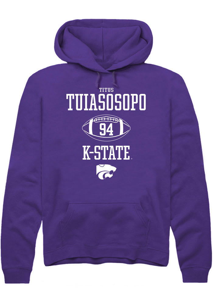 Titus Tuiasosopo Rally K-State Wildcats Mens Purple NIL Sport Icon Long Sleeve Hoodie