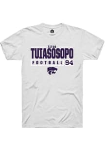 Titus Tuiasosopo White K-State Wildcats NIL Stacked Box Short Sleeve T Shirt